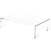Plymor Clear Acrylic Display Riser with Tray Handles, 4" H x 15" W x 10" D (3/16" thick)