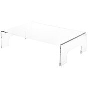 Plymor Clear Acrylic Display Riser with Tray Handles, 4" H x 15" W x 10" D (3/16" thick)