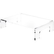 Plymor Clear Acrylic Display Riser with Tray Handles, 4" H x 18" W x 12" D (3/8" thick)