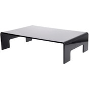 Plymor Black Acrylic Display Riser with Tray Handles, 6" H x 24" W x 16" D (3/8" thick)