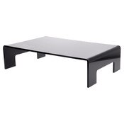 Plymor Black Acrylic Display Riser with Tray Handles, 6" H x 24" W x 16" D (3/8" thick)