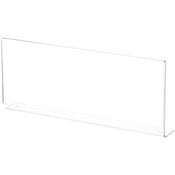 Plymor Clear Acrylic Sign Holder for 2 or 3-Step Stair Display Risers, 12" W x 4.5" H