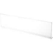 Plymor Clear Acrylic Sign Holder for 2 or 3-Step Stair Display Risers, 18" W x 4.5" H