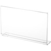 Plymor Clear Acrylic Sign Holder for 2-Step Stair Display Risers, 8" W x 4.5" H