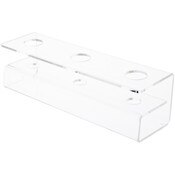 Plymor Clear Acrylic Ice Cream Cone Holder Riser, 4" H x 13.5" W x 4" D (Fits 3 Sugar Cones)