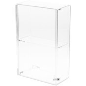 Plymor Clear Acrylic Locking Display Case with Sliding Back, 1 Shelf, 15.75" H x 10.25" W x 5" D