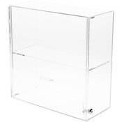 Plymor Clear Acrylic Locking Display Case with Sliding Back, 1 Shelf, 16.5" H x 16.25" W x 7" D