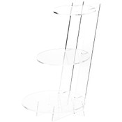 Plymor Clear Acrylic Round Interlocking 3-Level Display Shelf, 15.125" x 9" x 12.5"
