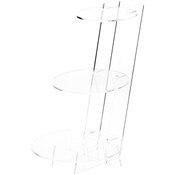 Plymor Clear Acrylic Round Interlocking 3-Level Display Shelf, 15.125" x 9" x 12.5"