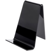 Plymor Black Acrylic Book Easel with 1.125" Flat Ledge, 3.625" W x 4.25" D x 4.875" H