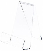 Plymor Clear Acrylic Book Easel with 1.125" Ledge With Lip, 3.625" W x 4.5" D x 4.75" H
