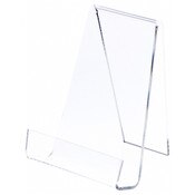 Plymor Clear Acrylic Book Easel with 1.375" Ledge With Lip, 6" W x 5.5" D x 7.25" H