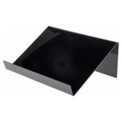 Plymor Black Acrylic Slightly Elevated Book Display Stand with 1.5" Ledge, 12" W x 9" D x 4.5" H