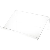 Plymor Clear Acrylic Slightly Elevated Book Display Stand with 2" Ledge, 18" W x 12" D x 6" H