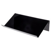 Plymor Black Acrylic Slightly Elevated Book Display Stand with 2" Ledge, 24" W x 12" D x 6" H