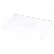 Plymor Clear Acrylic Slightly Elevated Book Display Stand with 2" Ledge, 24" W x 12" D x 6" H
