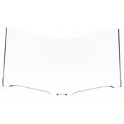 Plymor Clear Acrylic Open Book Display Stand with 1.25" Ledge, Tilted, 15" W x 9.25" D x 8" H