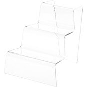 Plymor Clear Acrylic Tapered Display Stairs, 6.5" H x 6" W x 7" D