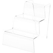 Plymor Clear Acrylic Tapered Display Stairs, 6.5" H x 6" W x 7" D