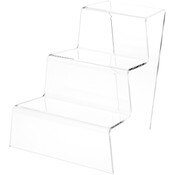 Plymor Clear Acrylic Tapered Display Stairs, 9.25" H x 9" W x 9.75" D