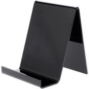 Plymor Black Acrylic Flat Back Display Easel With 2.5" Box Ledge, 7.25" H x 6" W x 7" D