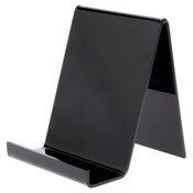 Plymor Black Acrylic Flat Back Display Easel With 2.5" Box Ledge, 7.25" H x 6" W x 7" D