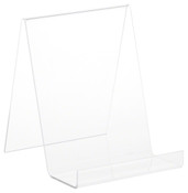 Plymor Clear Acrylic Flat Back Display Easel with Box Ledge, 7.25" H x 6" W x 7" D