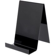 Plymor Black Acrylic Flat Back Display Easel With 3.5" Box Ledge, 12.5" H x 8" W x 9" D