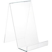 Plymor Clear Acrylic Flat Back Display Easel With 3.5" Box Ledge, 12.5" H x 8" W x 9" D