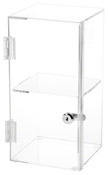 Plymor Clear Acrylic Front Opening Square Locking Display Case, 1 Shelf, 12" H x 6" W x 6" D