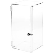 Plymor Clear Acrylic Square Locking Display Case, No Shelf, 16" H x 8" W x 8" D