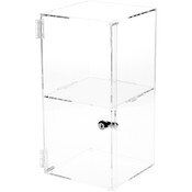 Plymor Clear Acrylic Square Locking Display Case, 1 Shelf, 16" H x 8" W x 8" D