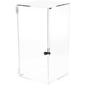 Plymor Clear Acrylic Square Locking Display Case, No Shelf, 20" H x 10" W x 10" D