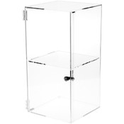 Plymor Clear Acrylic Square Locking Display Case, 1 Shelf, 20" H x 10" W x 10" D