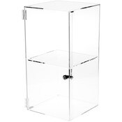 Plymor Clear Acrylic Square Locking Display Case, 1 Shelf, 20" H x 10" W x 10" D
