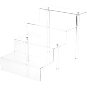 Plymor Clear Acrylic Large 4-Step Display Stairs, 12.25" H x 12" W x 20" D