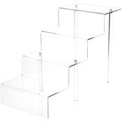 Plymor Clear Acrylic Large 4-Step Display Stairs, 16.25" H x 12" W x 24" D