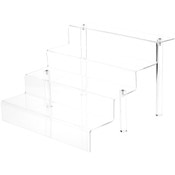 Plymor Clear Acrylic Large 4-Step Display Stairs, 12.25" H x 18" W x 20" D