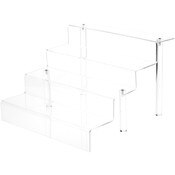 Plymor Clear Acrylic Large 4-Step Display Stairs, 12.25" H x 18" W x 20" D