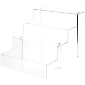 Plymor Clear Acrylic Large 4-Step Display Stairs, 16.25" H x 18" W x 24" D