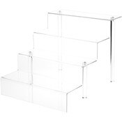 Plymor Clear Acrylic Large 4-Step Display Stairs, 16.25" H x 18" W x 24" D