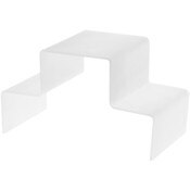 Plymor Frosted Acrylic Tiered Display Stairs, 6.25" H x 11.75" W x 6" D