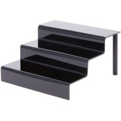 Plymor Black Acrylic 3-Step Display Stairs, 6.375" H x 12" W x 12.625" D