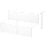 Plymor Clear Acrylic 2-Step Display Stairs, 6.25" H x 12" W x 10.25" D