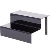 Plymor Black Acrylic 2-Step Display Stairs, 6.25" H x 12" W x 10.25" D