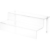 Plymor Clear Acrylic 2-Step Display Stairs, 6.25" H x 18" W x 10.5" D