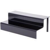 Plymor Black Acrylic 2-Step Display Stairs, 6.25" H x 18" W x 10.5" D