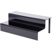 Plymor Black Acrylic 2-Step Display Stairs, 6.25" H x 18" W x 10.5" D