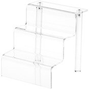 Plymor Clear Acrylic 3-Step Display Stairs, 6.25" H x 6" W x 6.5" D