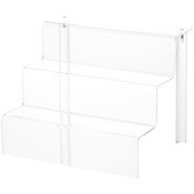 Plymor Clear Acrylic 3-Step Display Stairs, 7.75" H x 10" W x 8" D